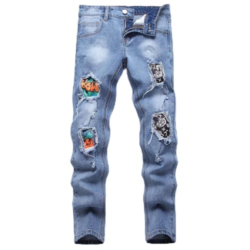 NOVOCCT Boys' Ripped Skinny Stretch Jeans, Fashionable & Comfortable Slim Fit Denim Jeans Pants for Active Little Guys