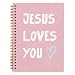 ShowDraven Pink Bible Study Notebook, Bible Note Taking Supplies Notebook Journal, Cute notebook, Bible Study Notebook Supplies Gifts Notebook for Teen Girls Student Teacher Women 5.5x8.3 inch