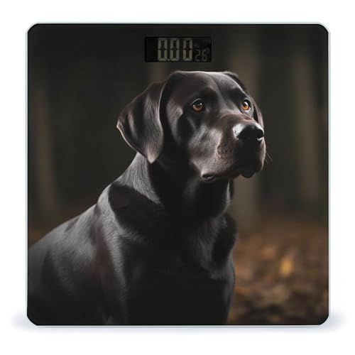 Báscula Digital de Baño Black Labrador en Vidrio Templado miniatura 1