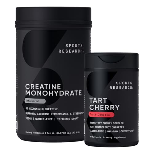 Sports Research® - Creatine Monohydrate + CherryPure® Tart Cherry Fruit Complex 800mg