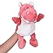Yiyilai Animaux Marionnette à Main en Velours Jouet Mignon pour Enfant Bébé Hippopotame Rose
