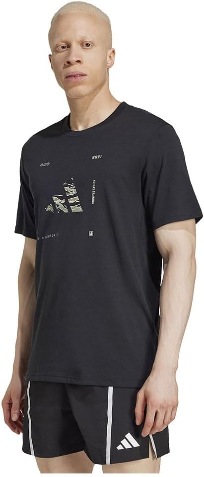 تي شيرت كليماكول للتدريب بتصميم مموه وطبعة شعار للرجال من اديد... - view 1