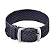 Price comparison product image ULLCHRO Nylon Watch Strap Replacement Perlon Braided Woven Watch Band NATO Men Women - 14mm, 16mm, 18mm, 20mm, 22mm Watch Bracelet with Stainless Steel Silver Buckle (20mm, Navy Blue)
