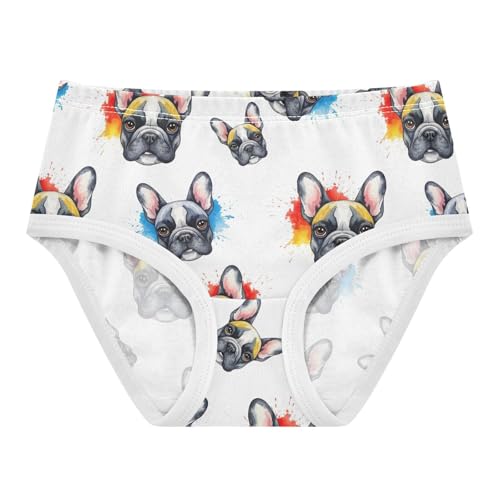 Joisal Cotton Girls Underwear Toddler Colorful French Bulldog White Cute Panties Girl Bright Briefs Underpants 2t