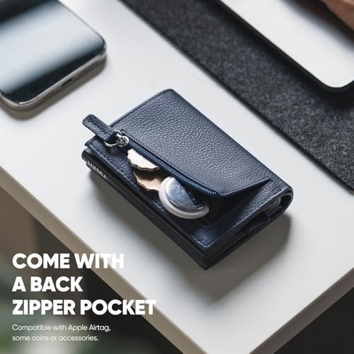 Image of VULKIT Pop up Wallet Minimalist Cash Wallets RFID Blocking Leather Smart Credit Card Holder with Magnetic Closure for Men