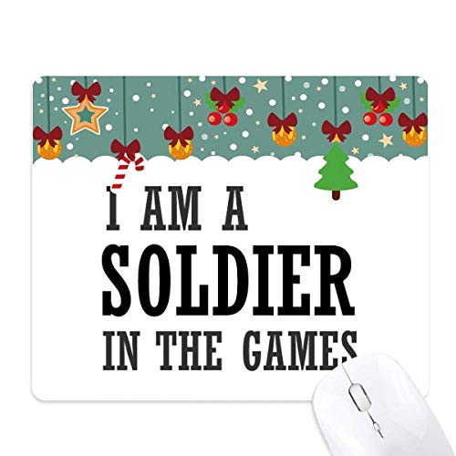 Alfombrilla de ratón de goma gamer y navideña con frase de soldado