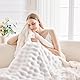 Wajade Kuscheldecke Flauschige Fleecedecke Sofa Decke Bubble Decke Kuscheldecke Weiß Luxuriöse Kunstfelldecke Leicht Weiche Decke für Bett Couch 153cm x 203cm Weiß