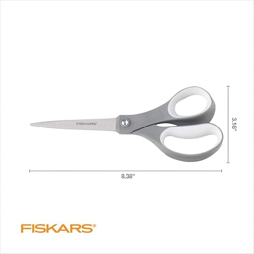 Miniatura 2 de Fiskars 01-004761J - Tijeras de mango suave acero inoxidable 8 pulgadas Gris paquete de de 1