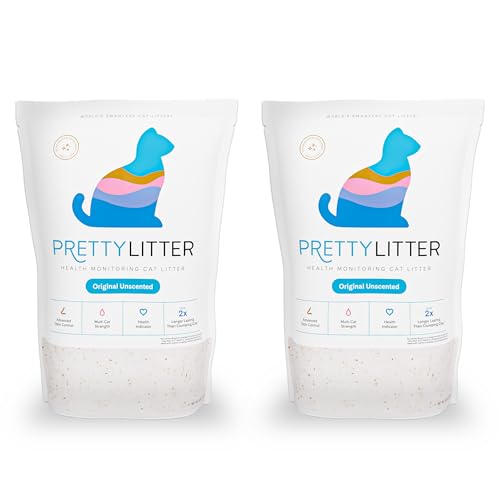 Pretty Litter Health Monitoring Cat Litter, Non-Clumping Crystal Litter, (6LB (Pack of 2), Unscented)