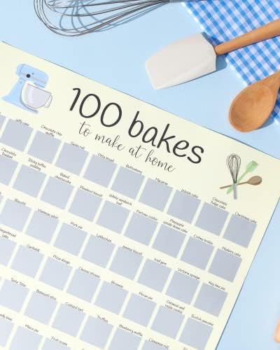 Crumbs by Collette 100 Bakes Scratch Off Poster | Baking Bucket List | Recipe Links Included | A2