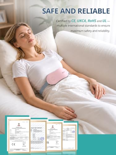 Image of Slimpal Heating Pad for Period Cramps, Portable Cordless Electric Heating Pad for Menstrual Pain Relief, Stocking Stuffers, Rechargeable Wearable Heat Pad for Her Women Girl Wife, Pink