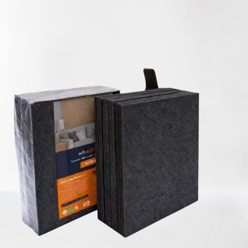 Image of MMT Acoustix Premium Felt Acoustic Panels for Offices, Bedrooms & Studios | Sustainable PET Felt Panels for Echo Reduction & Sound Absorption | 2x2 Ft, 9mm Thick | Ash - Pack of 8