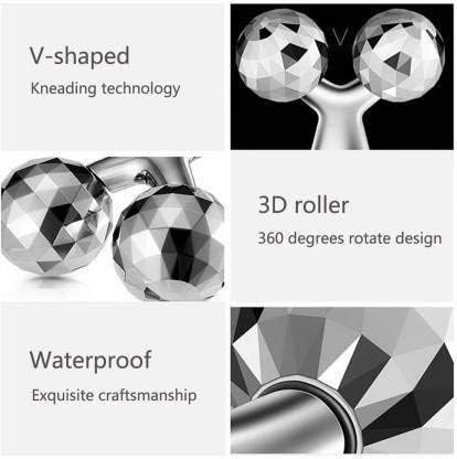 LAXORIA 3D Face & Body Massager Roller - 360° Rotate Manual Roller for Skin Lifting, Wrinkle Removal & Full Body Massage Glowing Skin| Reducing Stress & Eye Puffiness (Silver) LAXORIA 3D Face & Body Massager Roller - 360° Rotate Manual Roller for Skin Lifting, Wrinkle Removal & Full Body Massage Glowing Skin| Reducing Stress & Eye Puffiness (Silver)
