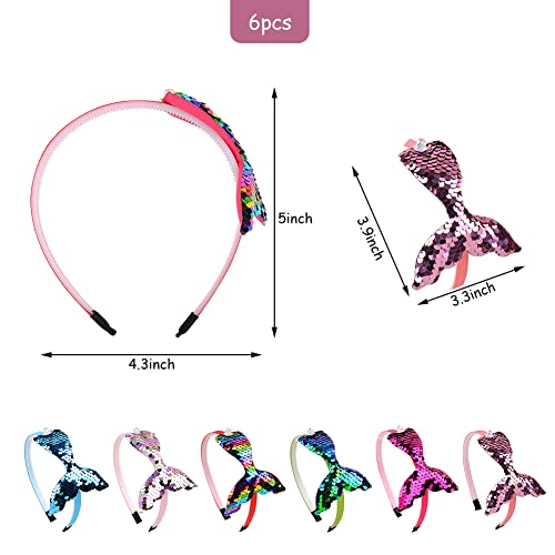 Fascia per Capelli a Sirena 6 Pezzi Cerchietti per...