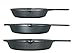 Lodge Seasoned Cast Iron 3 Skillet Bundle. 12 Inches and 10.25 Inches with 8 Inch Set of 3 Cast Iron Frying Pans