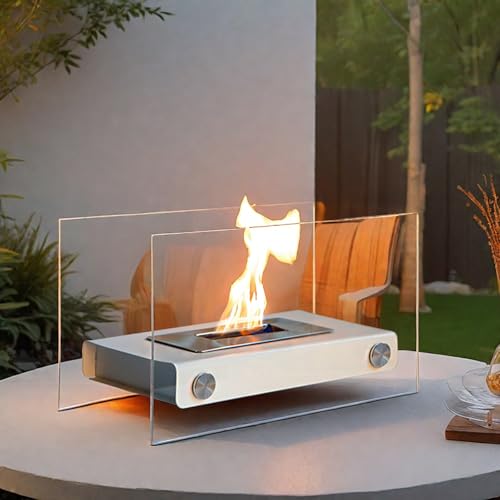THYXGS Brasero De Mesa para Interiores, Chimenea Rectangular De Mesa, 35 Cm De Largo X 14 Cm De Alto X 18 Cm De Ancho, Brasero Portátil Sin Humo, para Fiestas En El Patio, Jardín, Interior Y Exterior