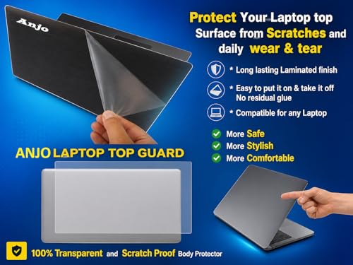 Image of Anjo 4 in 1 Combo Of 15.6 Inch & 16:9 Display Aspect Ratios Laptop Screen Protector, KeySkin, Body Lamination Trackpad Area & Lid-Back Side (Transparent)