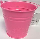 astel Coloured Small Metal Tin Flower Planter Plant Pot Bucket Diameter: 11.5cm x Height: 10.5cm Approx x Base Diameter: 7.5cm Ideal as a Sweet Tin, Wedding favours, plant etc. Metal bucket with handle.