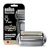Braun Series 9 PRO+ Elektrorasierer Scherkopf 96M – ORIGINAL Ersatzscherteil und Rasierer Zubehör vom Hersteller – Made in Germany, Kompatibel mit allen Braun Series 9 Rasierern – Silber