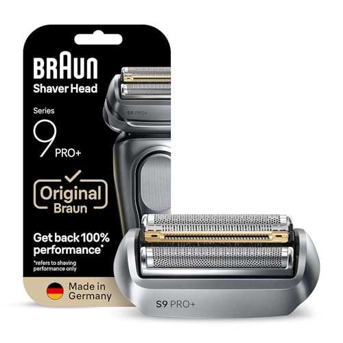 Braun Series 9 PRO+ Elektrorasierer Scherkopf 96M – ORIGINAL Ersatzscherteil und Rasierer Zubehör vom Hersteller – Made in Germany, Kompatibel mit allen Braun Series 9 Rasierern – Silber