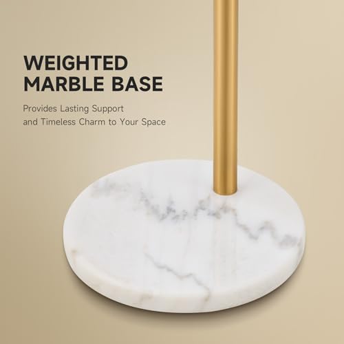 Image of CO-Z 69 inch Modern Arc Floor Lamp, Gold Standing Light with Adjustable Metal Shade and Marble Base, LED Bulb Included, Contemporary Lighting for Living Room or Sofa