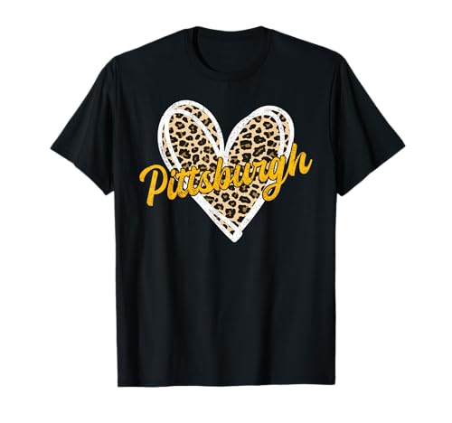 Pittsburgh Heart Leopard Woman Girl Women Kids T-Shirt