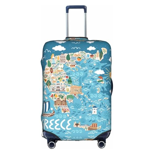 Housse de protection en polyester Grèce Blanc M pour valise de voyage chic