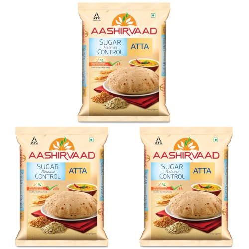 Image of Aashirvaad Sugar Release Control Atta, 5kg Pack, Low GI Atta (Pack of 3)