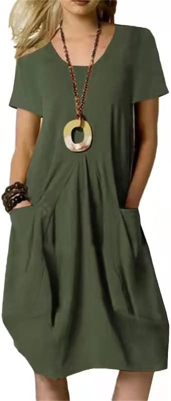 utcoco Womens Summer Short Sleeve T-Shirt Dress Casual Loose Fit Crewneck Midi Dresses for Women