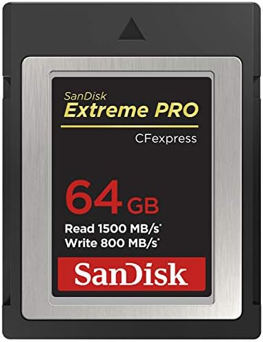 SanDisk Extreme PRO 64GB CF Express Card Type B, up to 1500MB/s, for RAW 4K video
