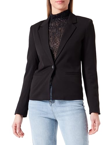 Blazer noir femme Objlisa Object veste boutonnée manches longues taille 40