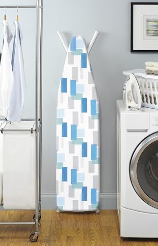 Image of Whitmor Deluxe Ironing Board Cover and Pad, 100% Cotton Iron Board Replacement Cover with Heat-Resistant Surface, Fit for 54 inch L x 15 inch W Ironing Boards, (Ironing Board not Included) - Transparency