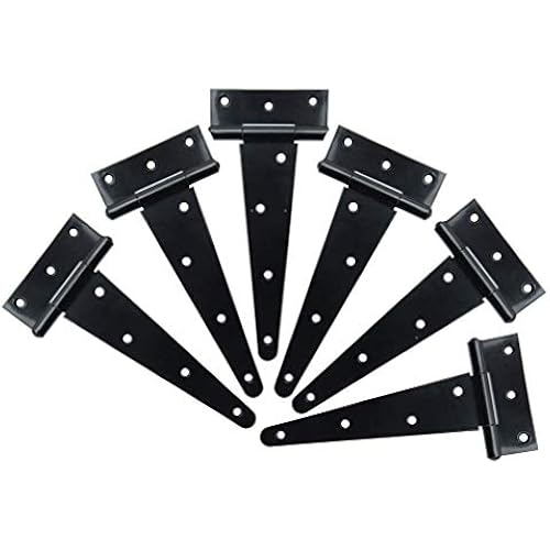 TamBee 6 Pcs 8 Inch T-Strap Heavy Duty Barn Door Hinges for Shed Gate