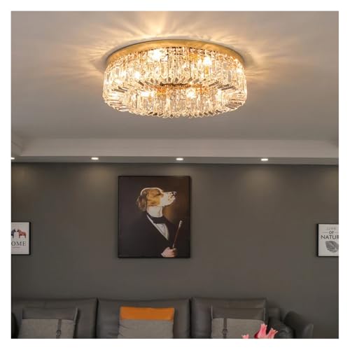 Plafonnier LED cristal D60cm lustre chic pour salon