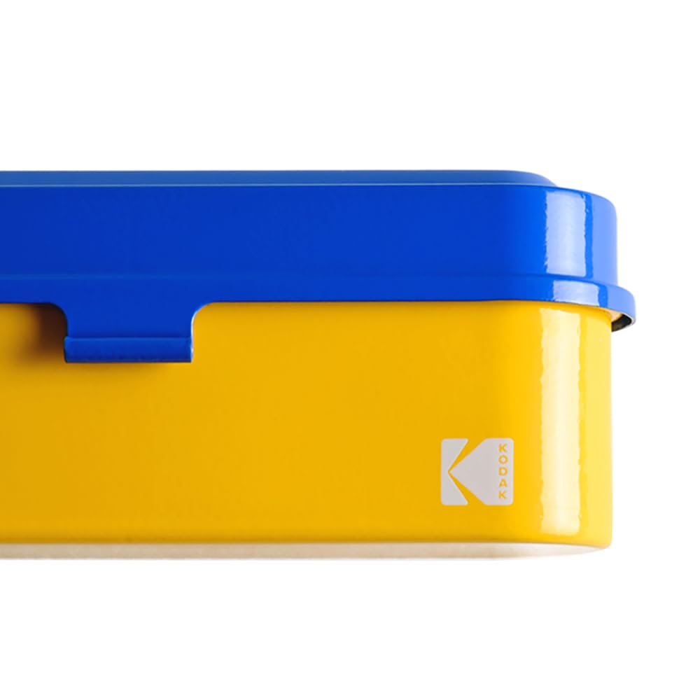 KODAK Film Case Etui na 5 rolek folii 35mm-kompaktowa,stalowa obudowa retro do zabezpieczania rolek folii(azul)(folia nie wchodzi w zakres dostawy)