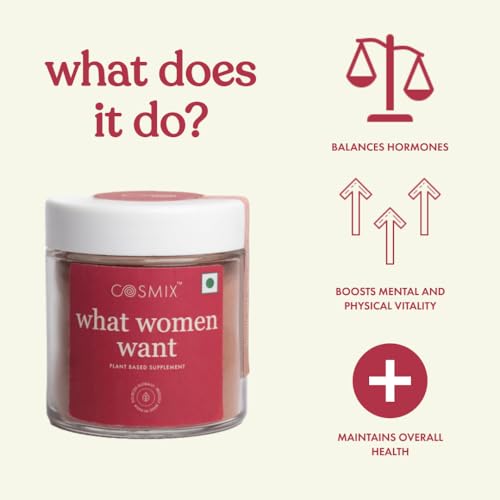 Cosmix What Women Want | For Women's Hormonal Health | Supports PCOS, Cramps & PMS | Shatavari, Beetroot & Nettle Leaf Superfood Powder | 60g (40... - Image 3