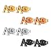 Assorted Colors Stainless Steel Alphabet Letter Initial Stud Earrings, Yellow Gold, Rose Gold, Black Plated, Hypoallergenic (Letter A x 4 Pairs)