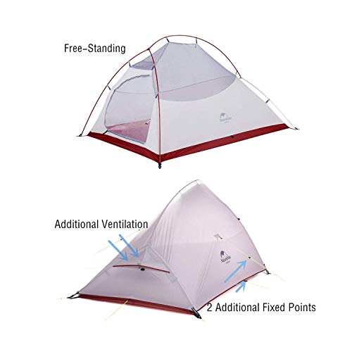 Naturehike Cloud-Up 2 Person Tent Lightweight Backpacking Tent with Footprint - Free Standing Ultralight Camping Hiking Backpack Tents Two Person Tent - Image 2