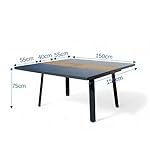 ALEOS Trinidad Gartengarnitur Aluminium Teak Anthrazit