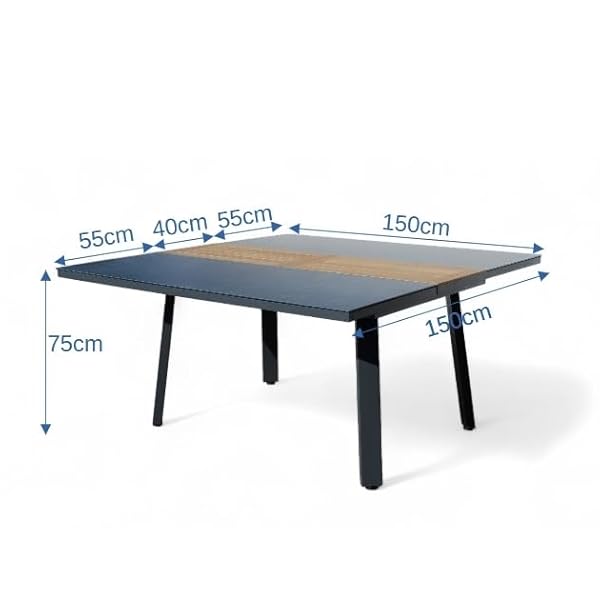 ALEOS Trinidad Gartengarnitur Aluminium Teak Anthrazit