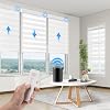 Motorized Zebra Blinds Dual Layer Window Shades Remote Roller Blinds with Alexa Google and Homekit Electric Horizontal Window Blindsfor Home Office Customized Size60% Light Filtering - White