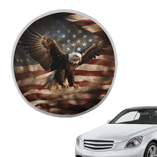 Image of Eagle Flag Steering Wheel Cover Protector for Blocking Sun & Heat Car Steering Wheel Cover Sun Shade Non Slip Car Interior Accessories for Car Truck SUV