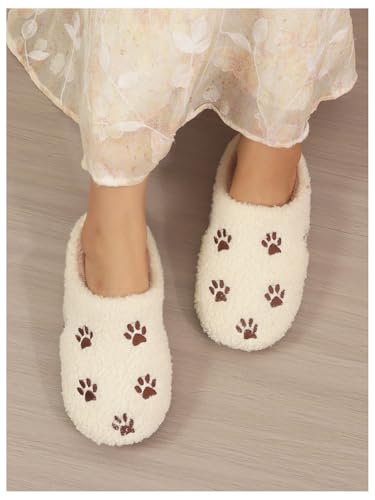Verdusa Women's Cute Fuzzy Slippers Cozy Embroidery House Slippers Indoor Outdoor Shoes3