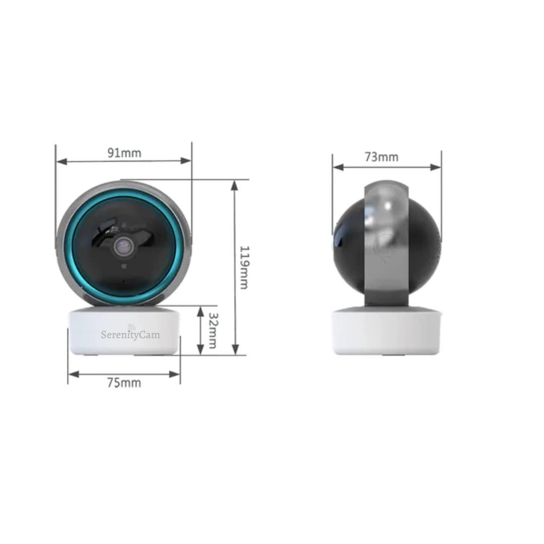 Wewnętrzna kamera monitorująca 360° WiFi 2 MP Full HD; monitorowanie zwierząt; monitorowanie dzieci, bezpłatna aplikacja, automatyczne śledzenie, dwukierunkowy dźwięk, Alexa