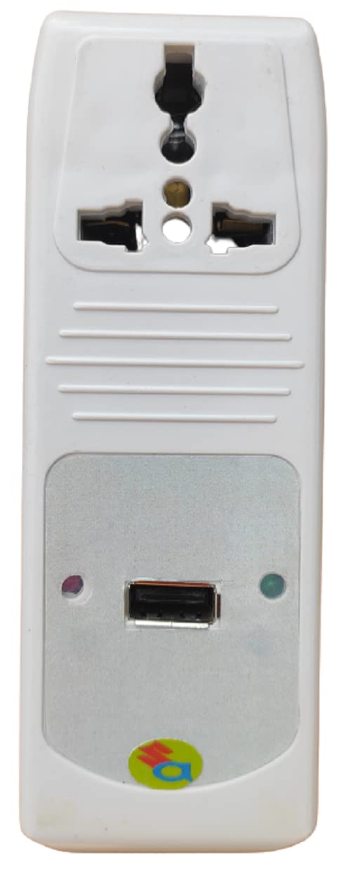 Universal Multi-Plug Surge Guard Adapter with USB Charging Socket-image-4