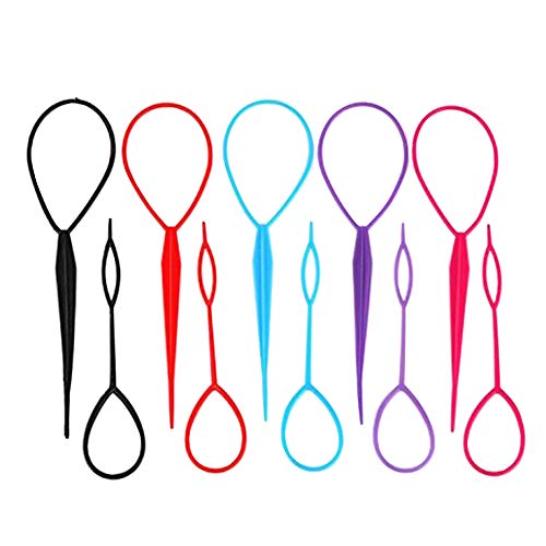 5 Sets 10PCS Assorted Color Topsy Hair Tail Tools Ponytail Maker Hair Styling Accessories for Woman