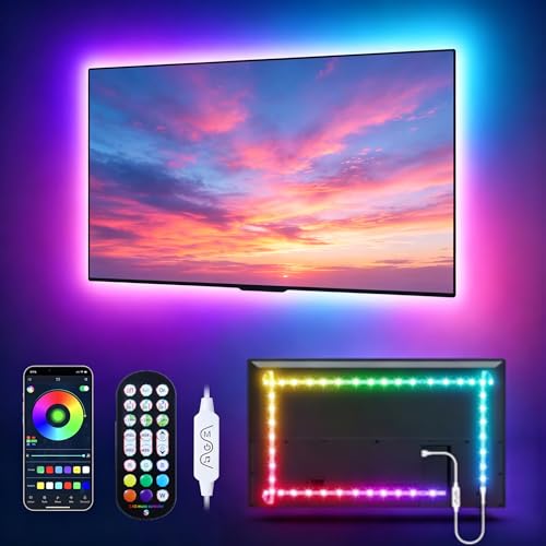 Image of MATICOD LED Lights for TV Led Backlight, 13.1ft RGB Led Strip Lights for TV Lights Behind, USB Led Light Strip for 45-60in TV, Bluetooth APP Control Music Sync Strip Lighting for Christmas Decorations