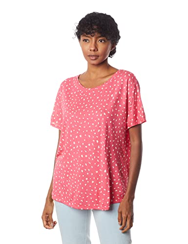 Blusa Feminina Manga Curta Estampada Rosa Médio P
