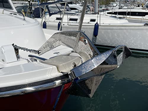 Lewmar Stainless Steel Epsilon Anchor 50 Lbs. For Boats 50'-60', Concave Fluke, Lead Ballasted Tip, Lloyds Rated, Measures 30-5/8” Fluke Length X 5/8” Shank Length X 17-1/4” Width - 2020221490 #TOP1
