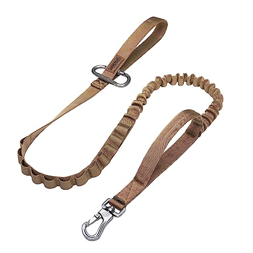 ECCELLENTE ELITE SPANKER Guinzaglio per cani tattico Bungee Guinzaglio per cani militare regolabile a sgancio rapido Corda per guinzagli elastici con 2 impugnature di controllo(COB)
